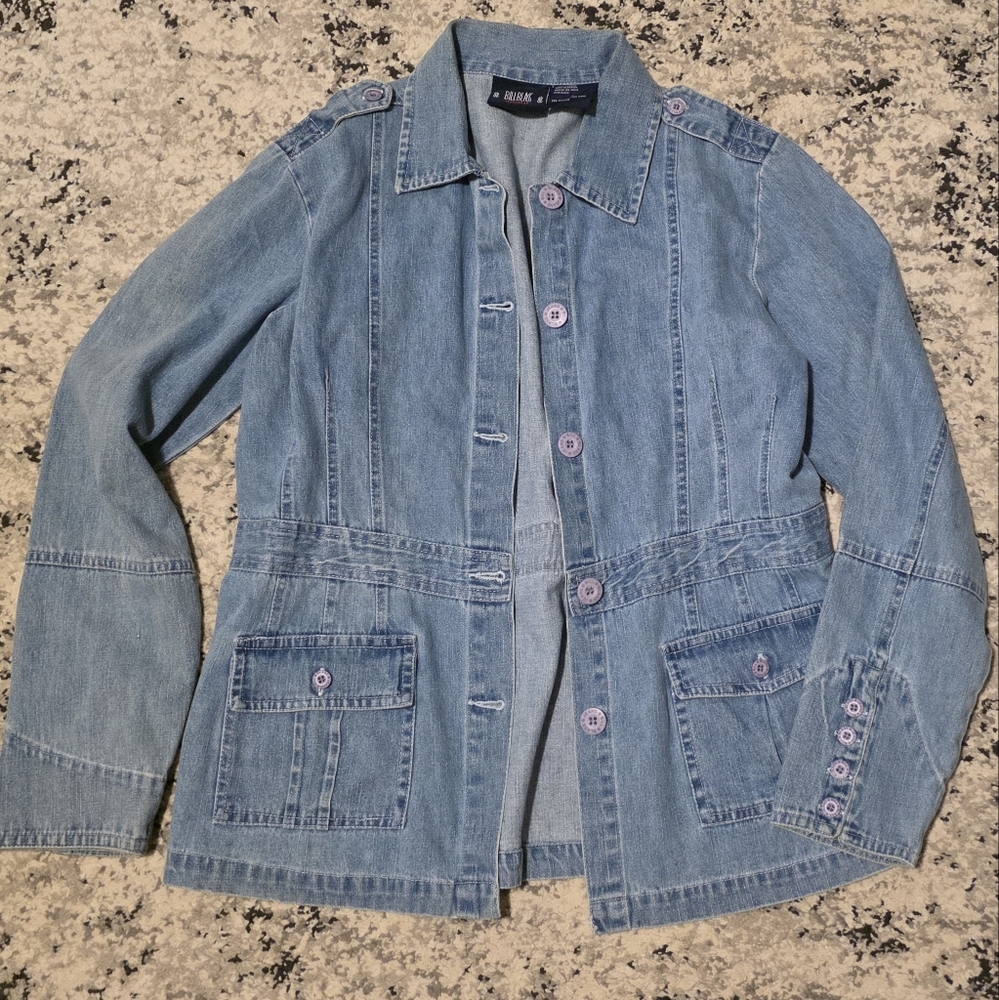 Vintage BILL BLASS Lightweight Denim Jacket Womens S Cotton Western 90s Rodeo